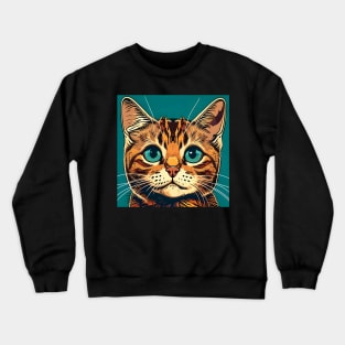 Lovely Cat Face Beautiful - Colorful Kitten Lover Crewneck Sweatshirt